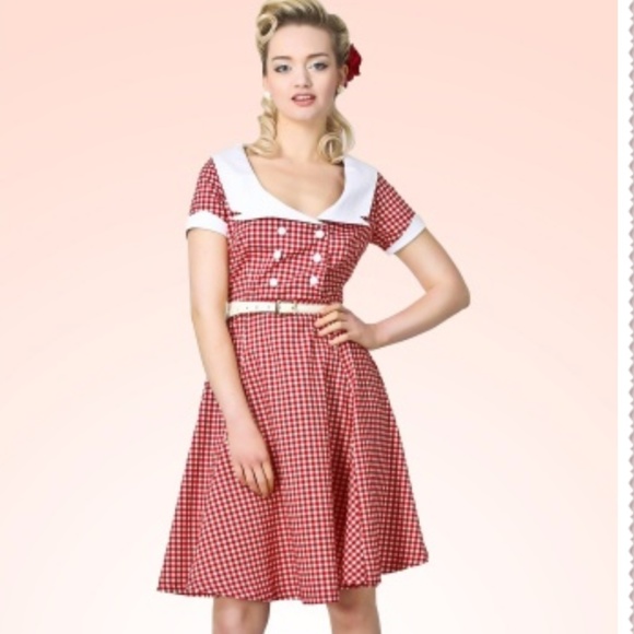 plus size red gingham dress